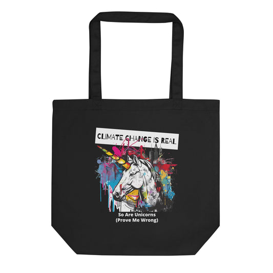Climate change is real, so are unicorns - Eco Tote Bag - StreetHeartCreations