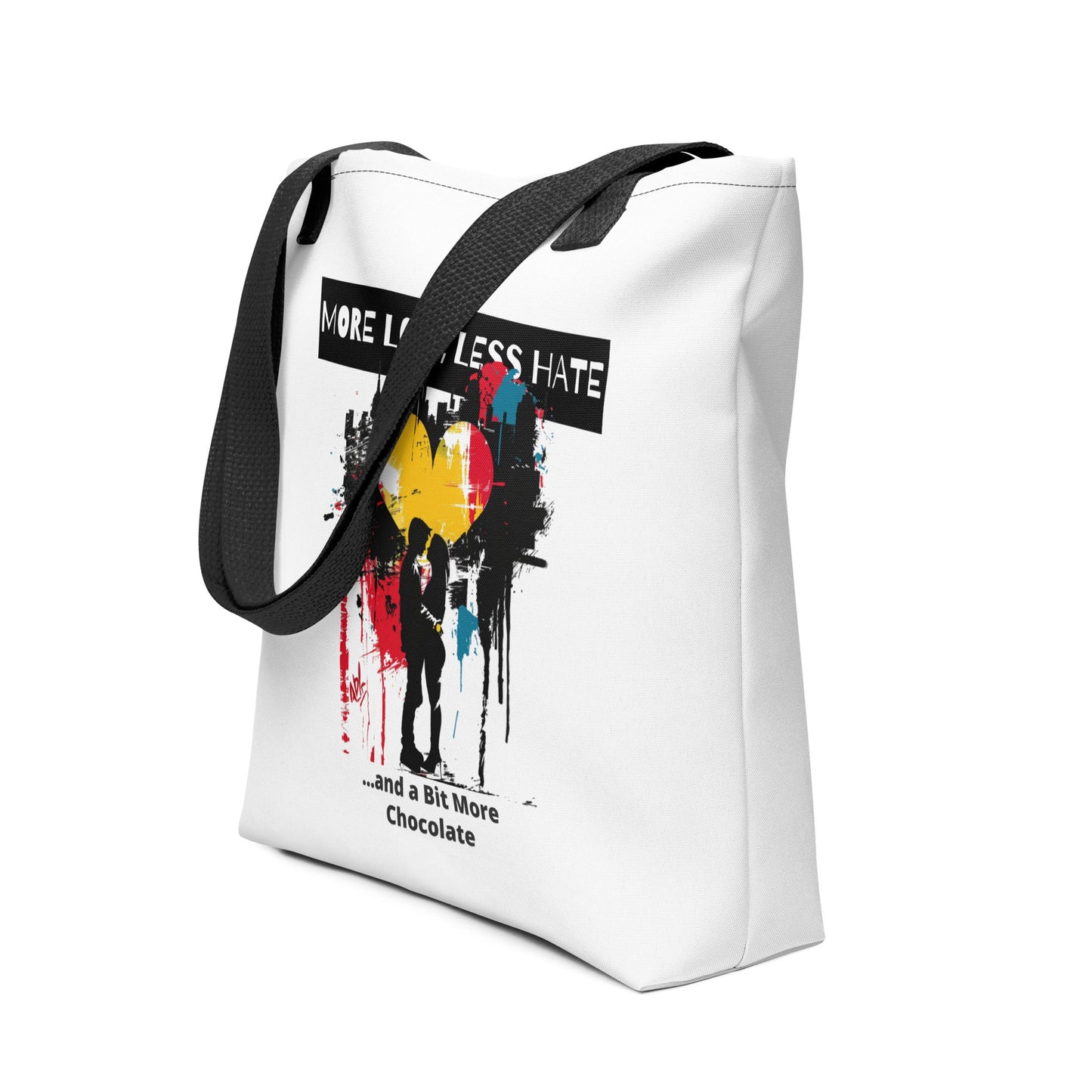 More love, less hate, and a bit more chocolate - Tote bag - StreetHeartCreations