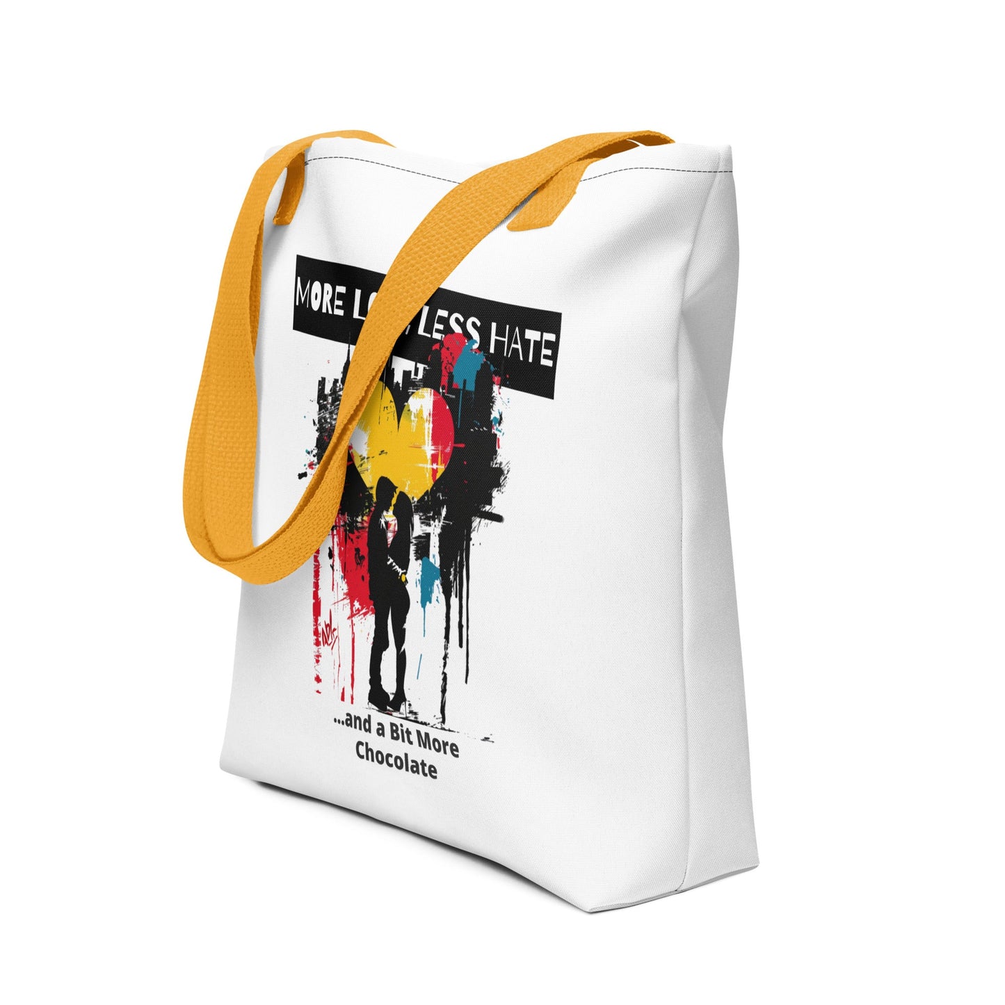 More love, less hate, and a bit more chocolate - Tote bag - StreetHeartCreations